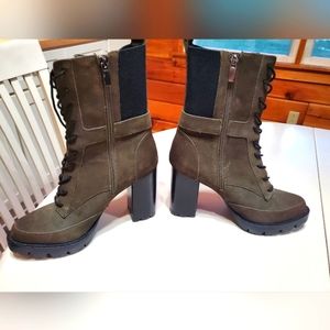 Charles David heeled combat boots
